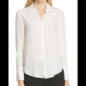 Club Monaco Silk Helek Covered Button Shirt Size XS
